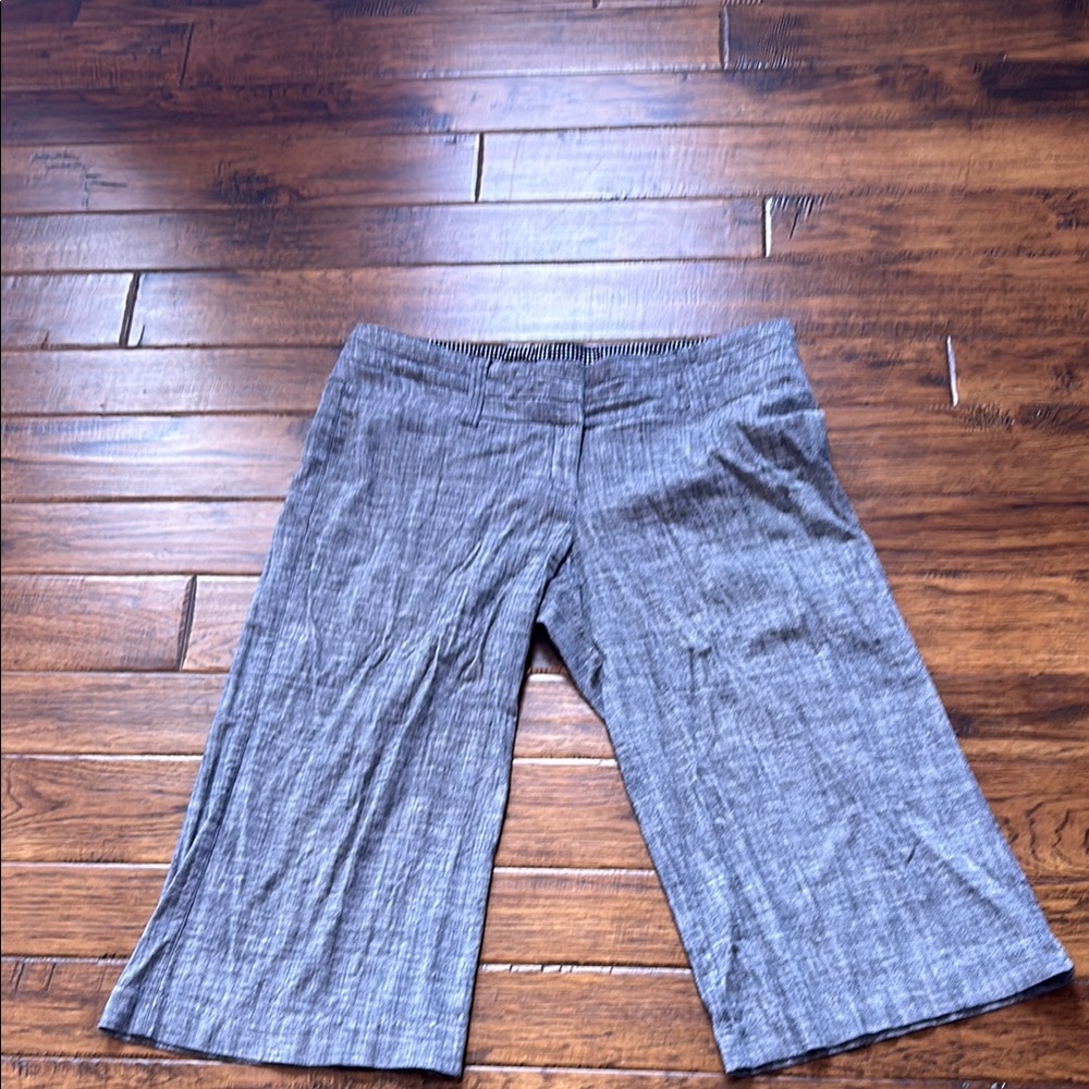 Women's Gray Wide-Leg cropped linen pants